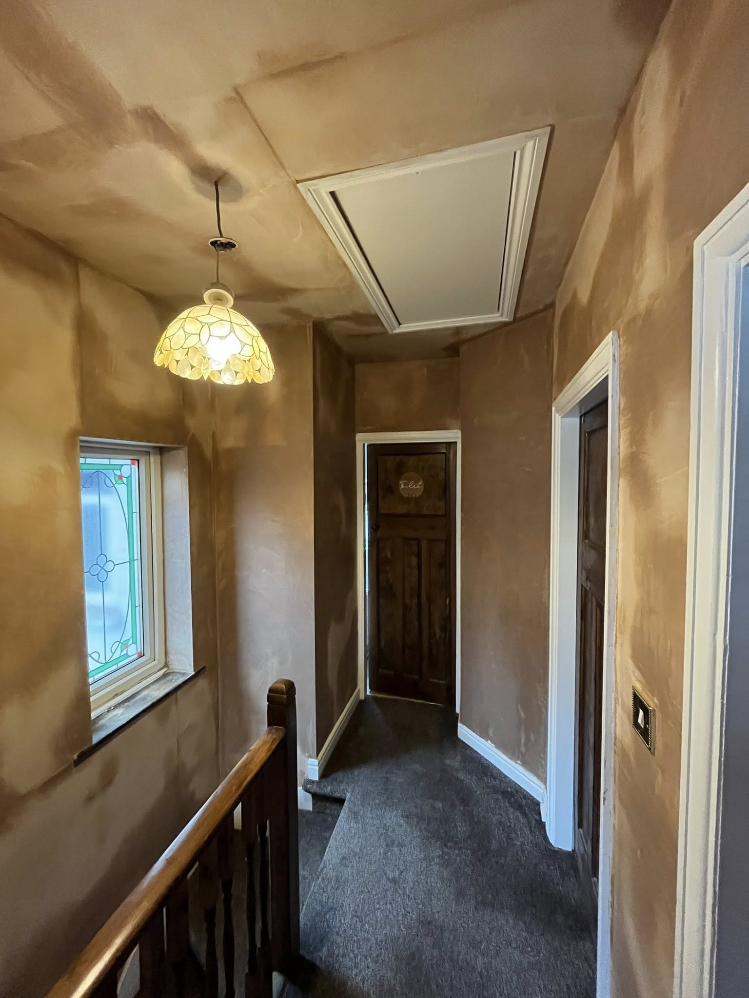 Plastered hallway and landing