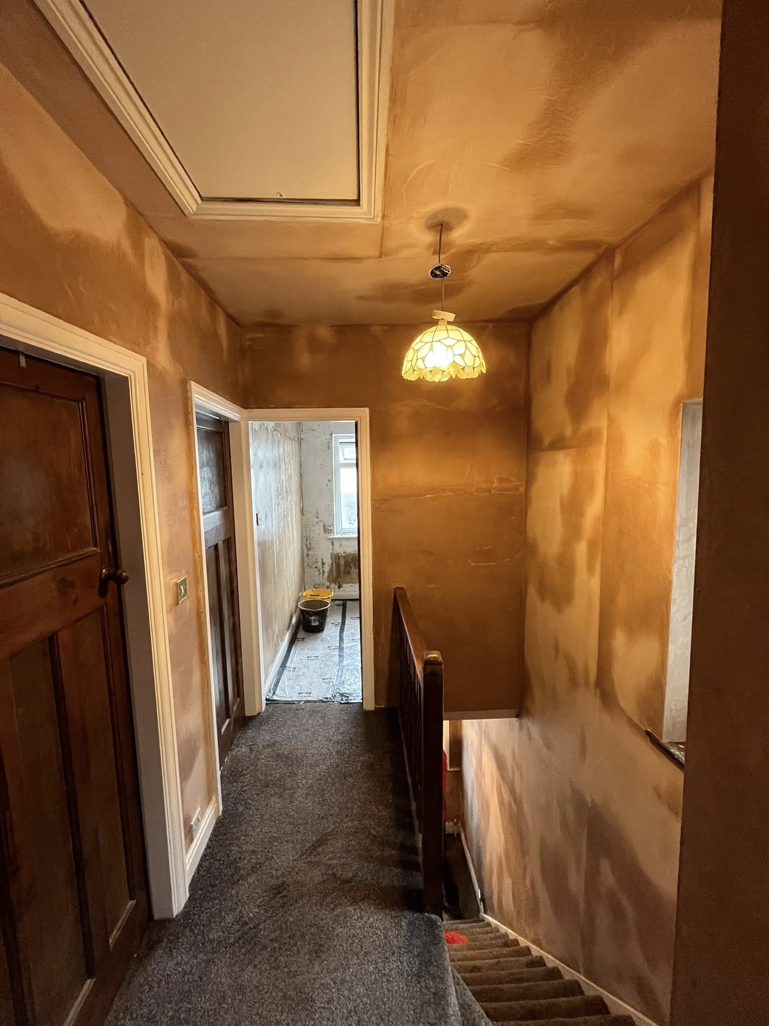 Landing plastered smooth