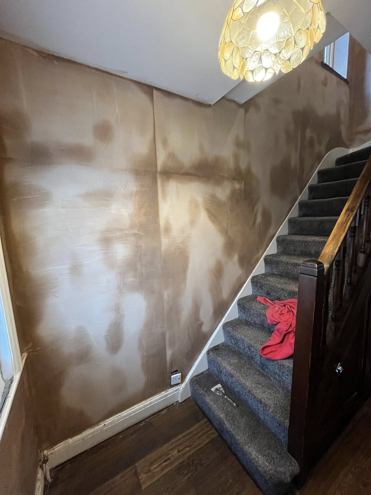 Hall stairs plastering