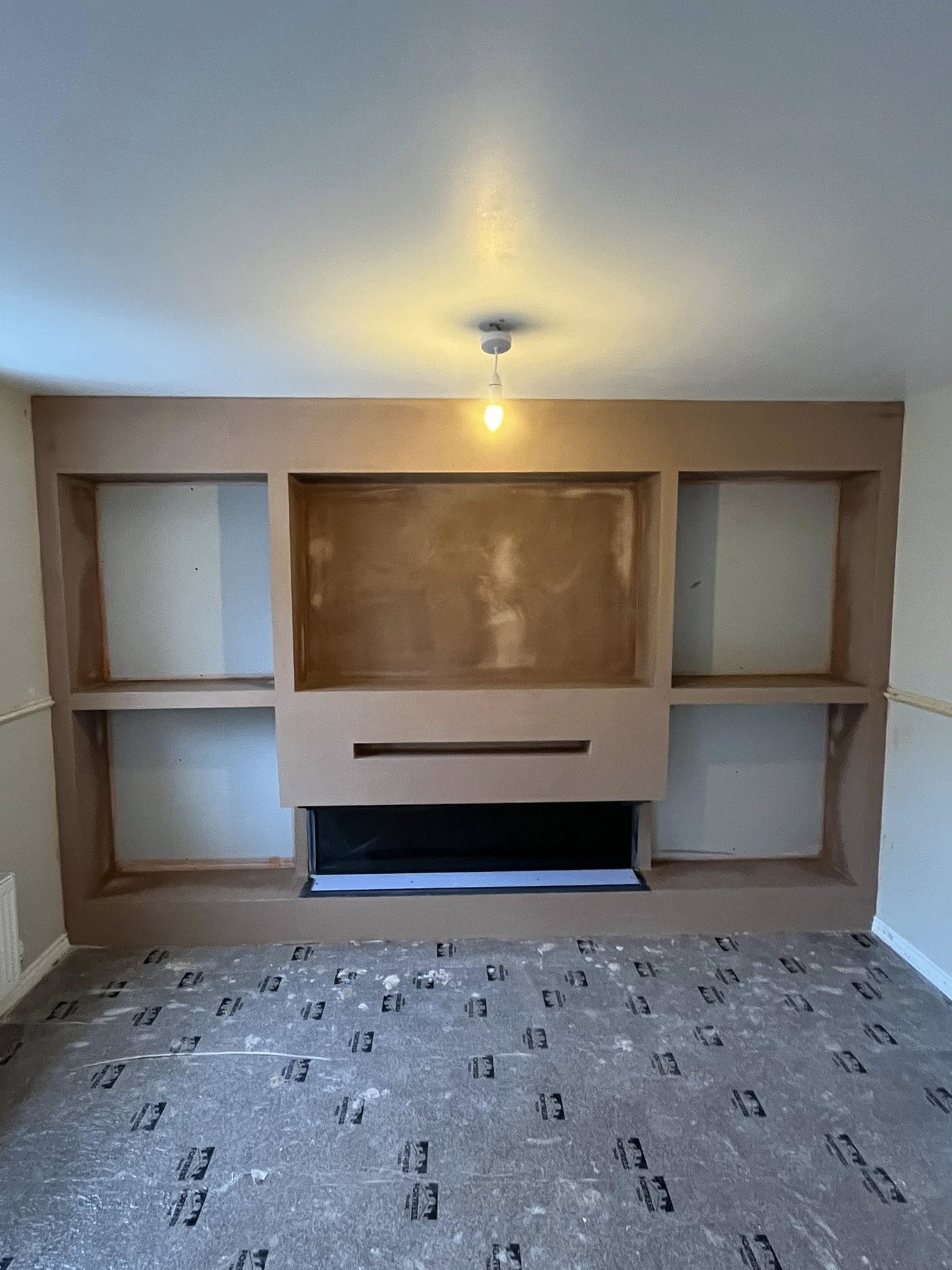 Media wall plastered